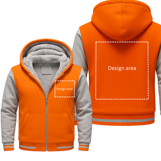 Orange/gray fleece jacket (customize)