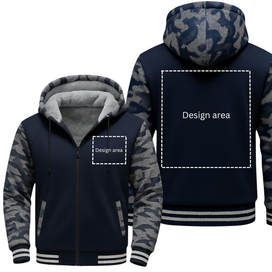 BLUE CAMO FLEECE JACKET (CUSTOMIZE)
