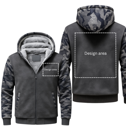 Camo Gray Fleece Jacket (CUSTOMIZE)