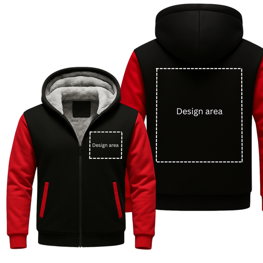 Red-Black Fleece Jacket (CUSTOMIZE)
