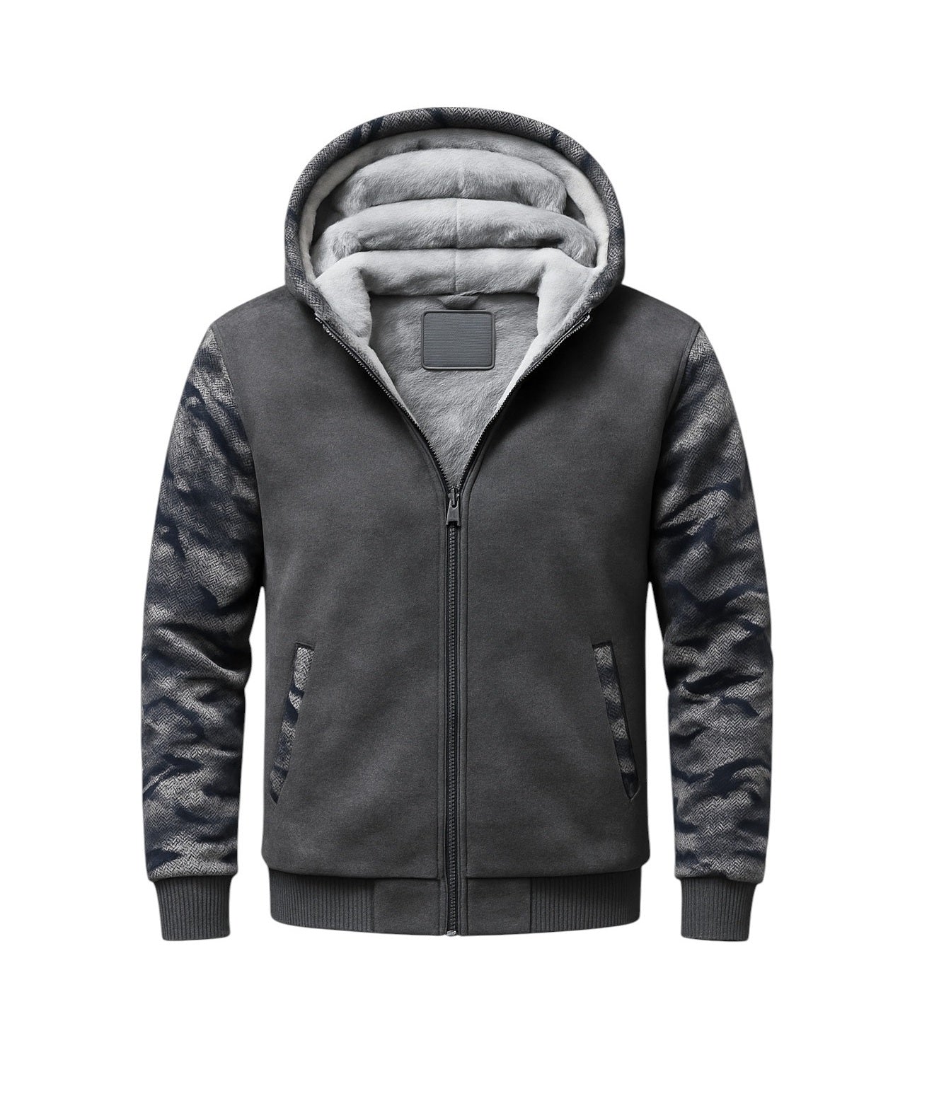 Camo Gray Fleece Jacket (CUSTOMIZE)