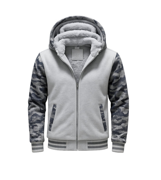 WHITE CAMO FLEECE JACKET (CUSTOMIZE)