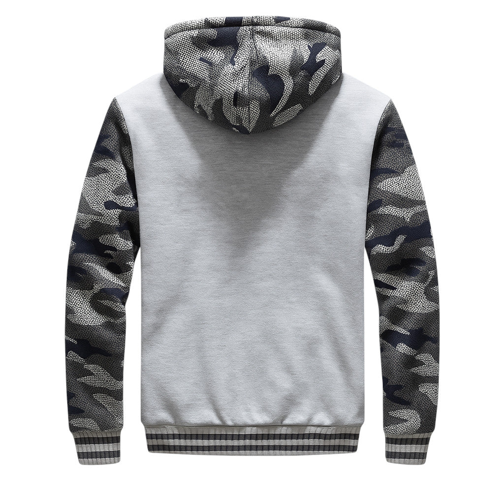 WHITE CAMO FLEECE JACKET (CUSTOMIZE)