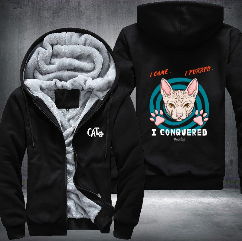 I CAME I PURRED I CONQUERED CAT Fleece Jacket