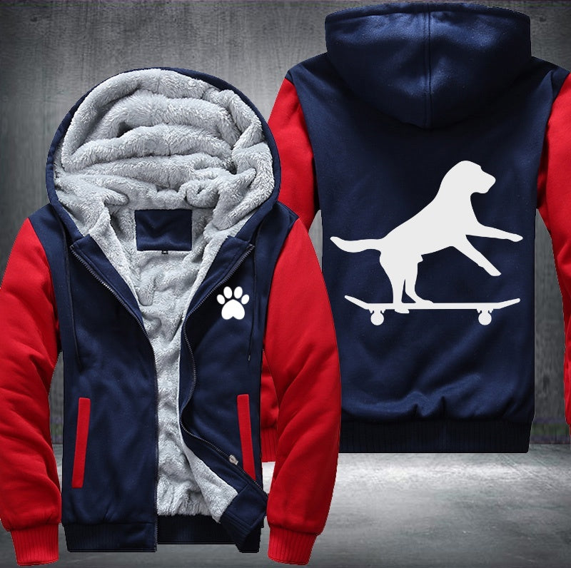 skateboarding Dog Fleece Jacket