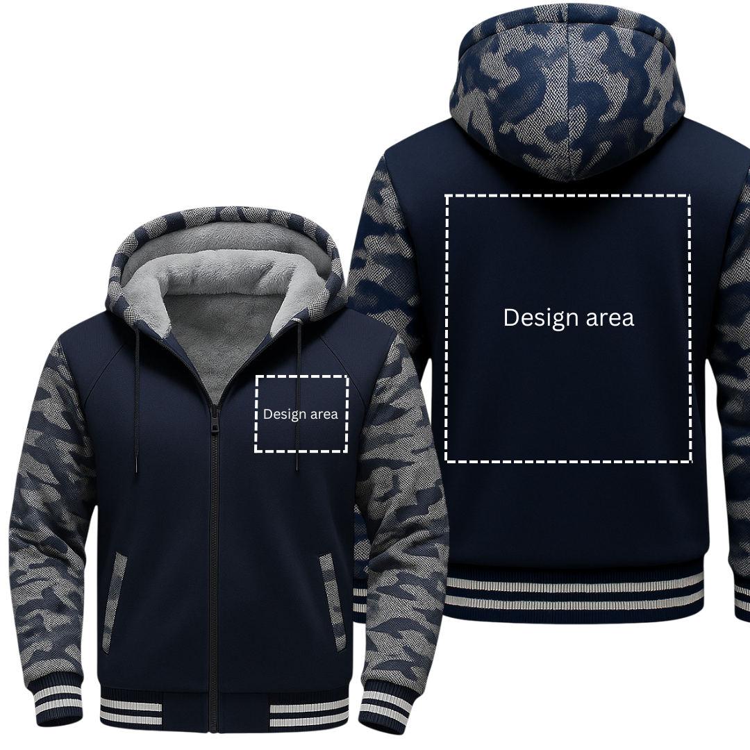 BLUE CAMO FLEECE JACKET (CUSTOMIZE)