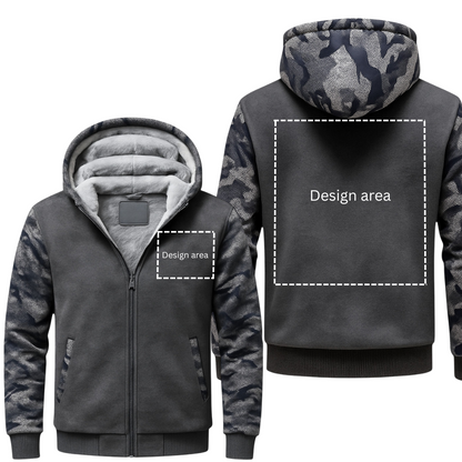 Camo Gray Fleece Jacket (CUSTOMIZE)