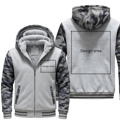 WHITE CAMO FLEECE JACKET (CUSTOMIZE)