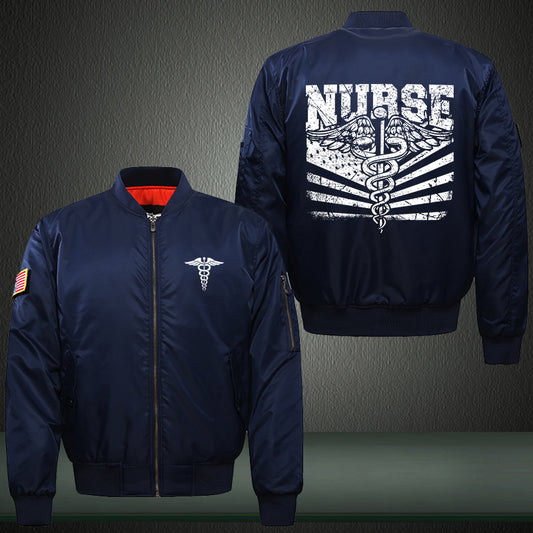 Nurse US Flag Bomber Jacket