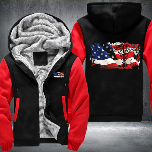 Nurse U.S Flag Fleece Jacket