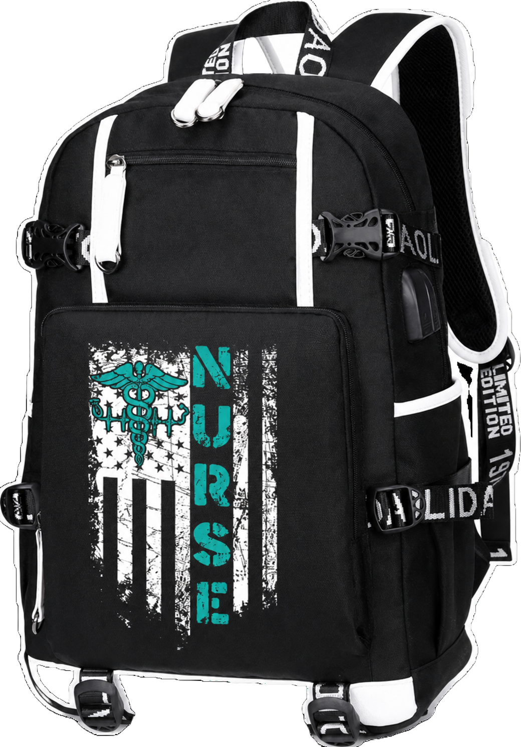Flag Nurse Backpack (Teal)