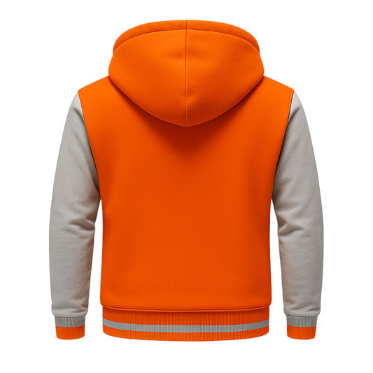 Orange-White Fleece Jacket