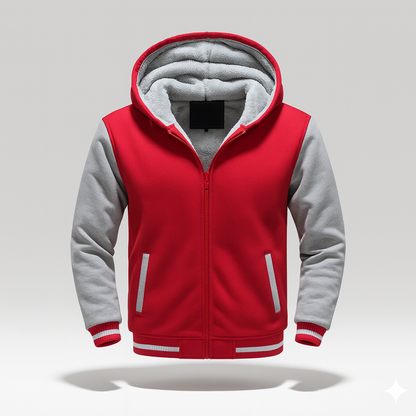 Red & White Fleece Jacket (CUSTOMIZE)
