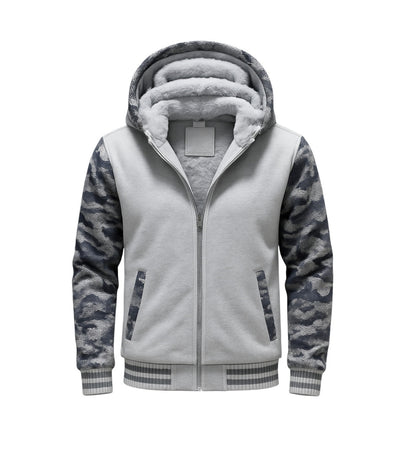 WHITE CAMO FLEECE JACKET (CUSTOMIZE)
