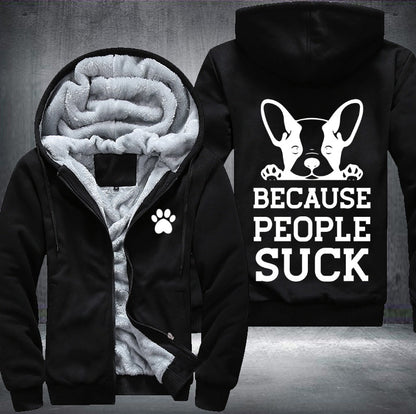 Dogs said because people suck Fleece Jacket
