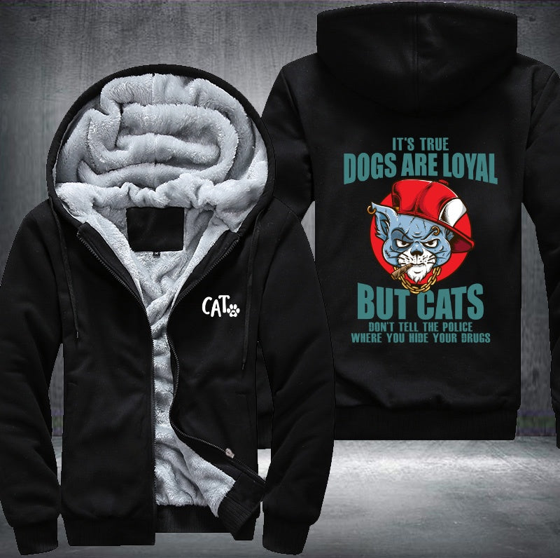 CATS DON'T TELL THE POLICE Fleece Jacket