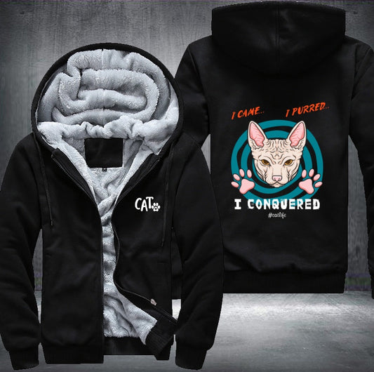 I CAME I PURRED I CONQUERED CAT Fleece Jacket