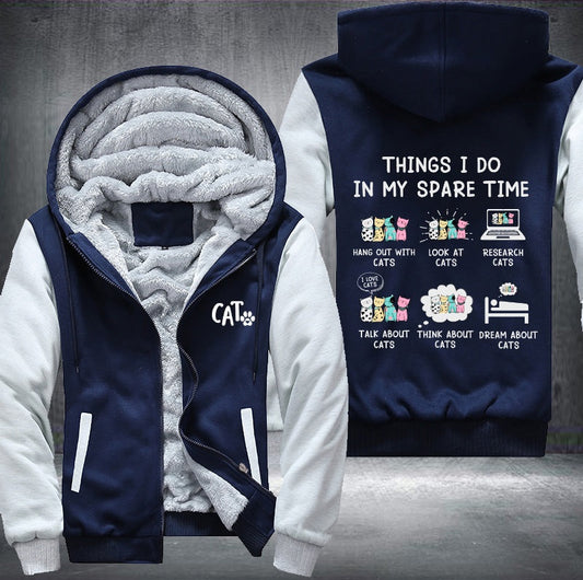 MY SPARE TIME ALL CAT Fleece Jacket
