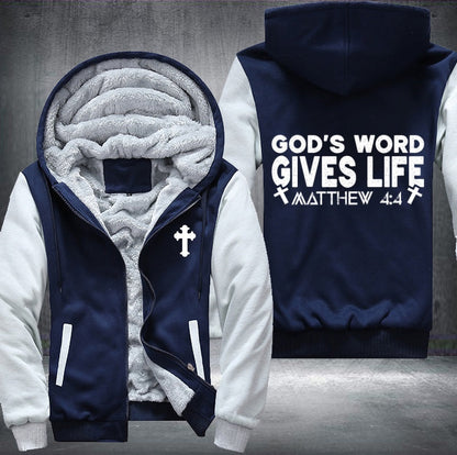 God word gives life matthew 4:4 Fleece Jacket