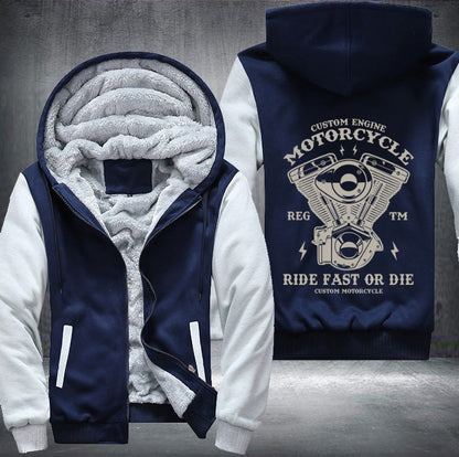 Custom engine motorcycle Fleece Jacket
