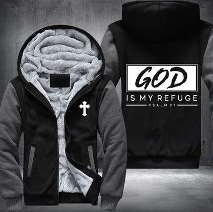 God is my refuge Fleece Jacket