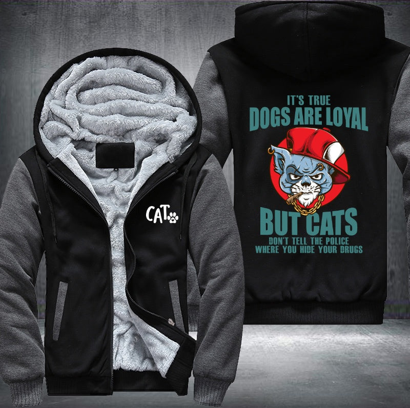 CATS DON'T TELL THE POLICE Fleece Jacket