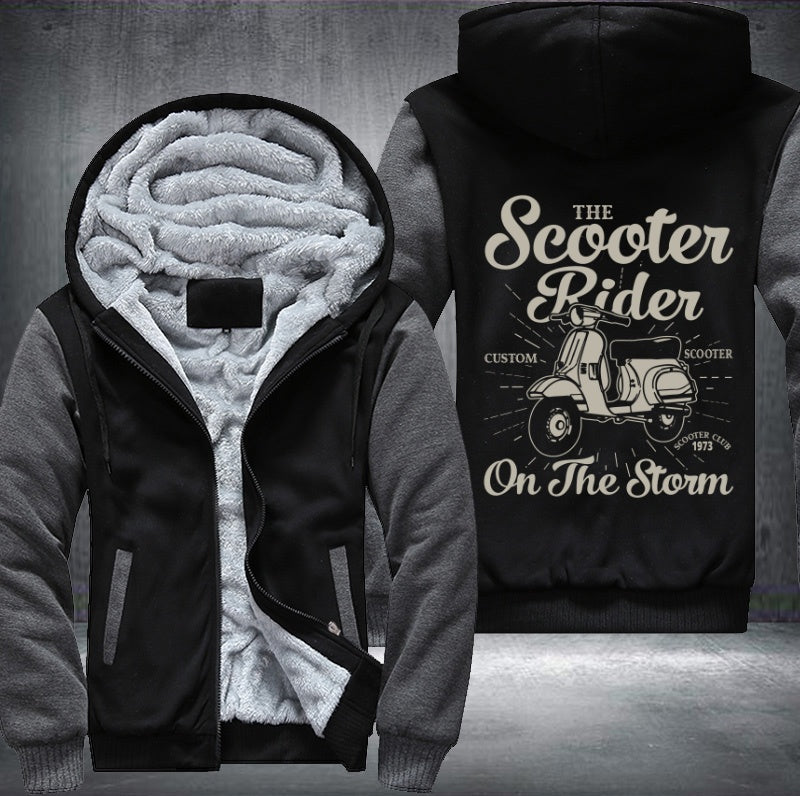 The Scooter rider on the storm Fleece Jacket