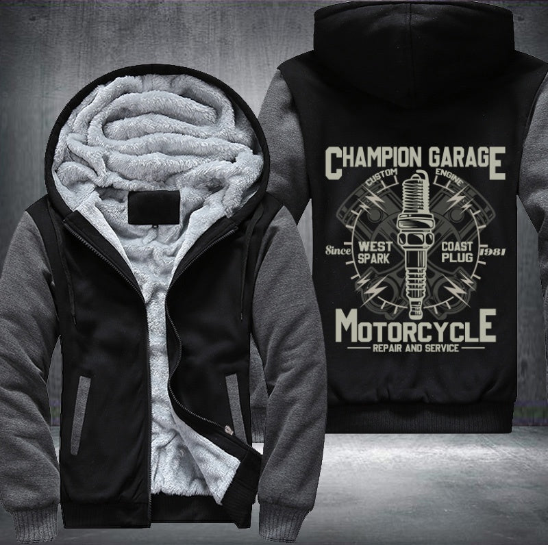 Garage motorcycle repair and service Fleece Jacket