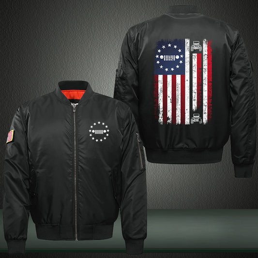 USA Flag 4x4 Bomber Jacket