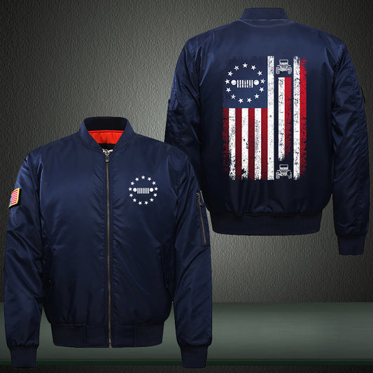 USA Flag 4x4 Bomber Jacket