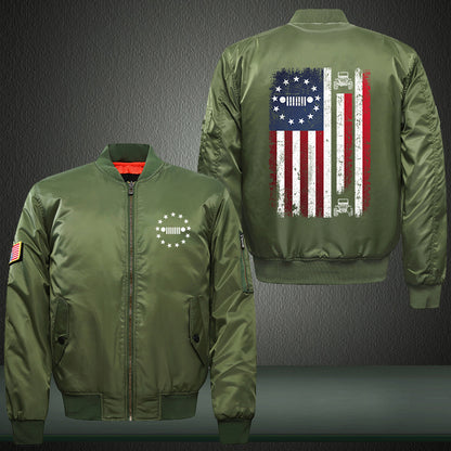 USA Flag 4x4 Bomber Jacket