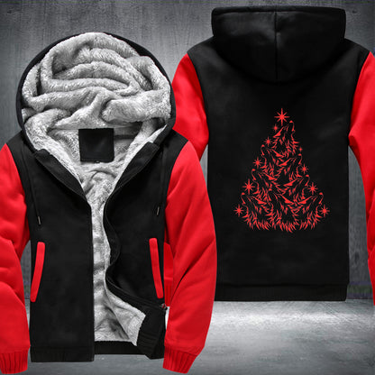 Wolf Christmas Tree Fleece Hoodie