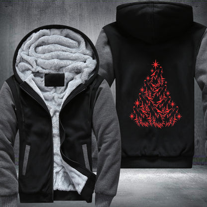 Wolf Christmas Tree Fleece Hoodie