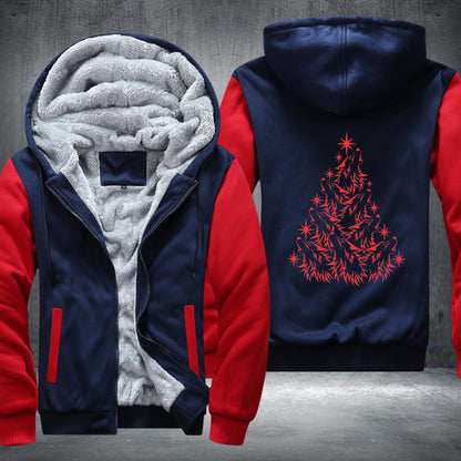 Wolf Christmas Tree Fleece Hoodie