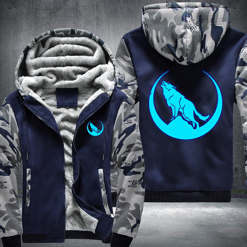 Luminous Howling Wolf Hoodie