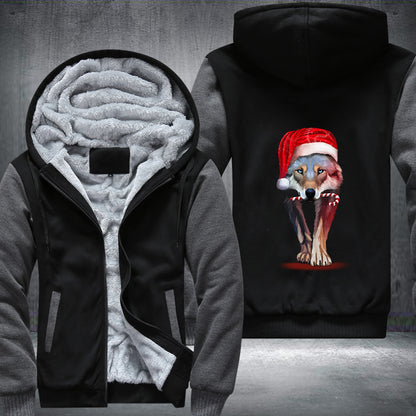 Wolf Christmas Fleece Hoodie