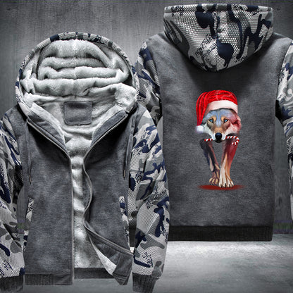 Wolf Christmas Fleece Hoodie
