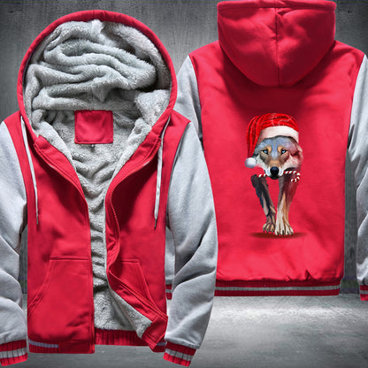 Wolf Christmas Fleece Hoodie