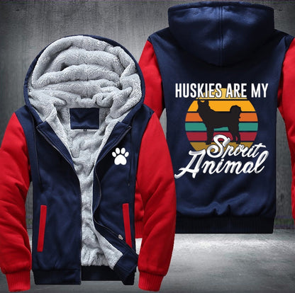 HUSKIES ARE MY Spirit Animal Fleece Jacket