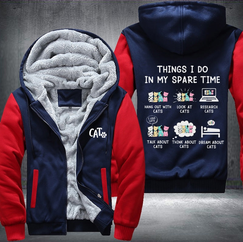 MY SPARE TIME ALL CAT Fleece Jacket