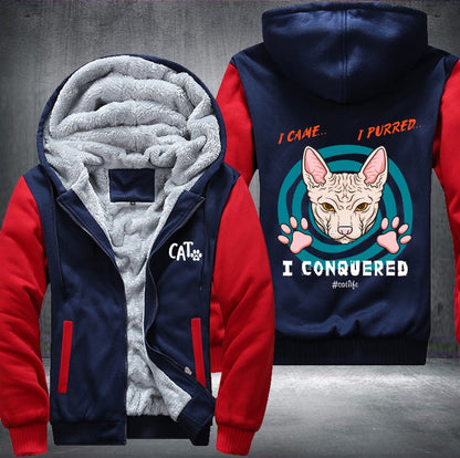 I CAME I PURRED I CONQUERED CAT Fleece Jacket