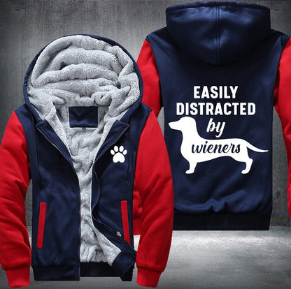 Easily distracted by wieners Fleece Jacket