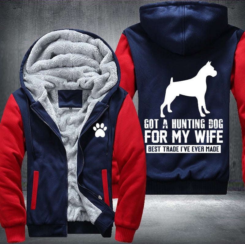 Got a hunting dog for my wife Fleece Jacket