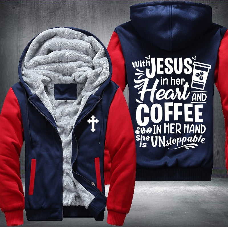 With Jesus Fleece Jacket